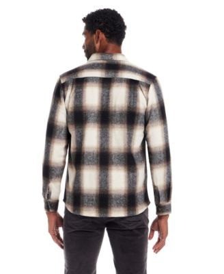 Wool Blend Brushed Plaid Shirt Jacket