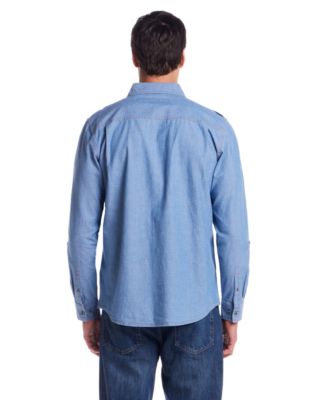 Men's Roll Up Sleeve Ripstop Denim Shirt