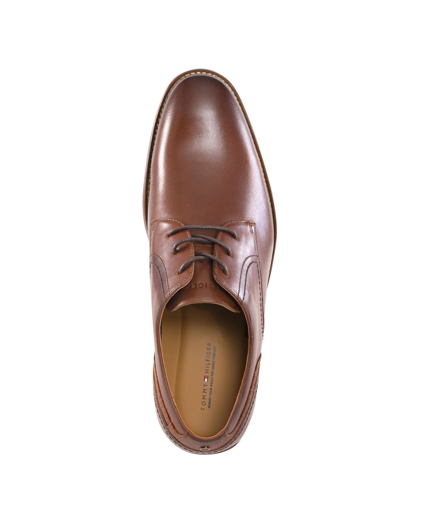 Мужские туфли Tommy Hilfiger Bramie Leather Casual Derby, цвет: Средний коричневый кожаный — фото 4