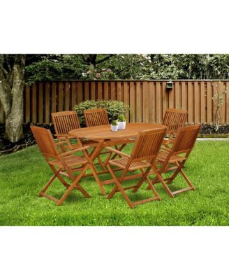 Wooden Patio Set Natural Oil