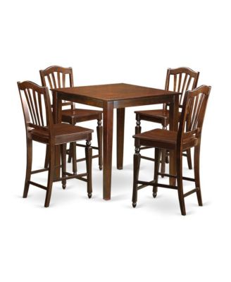 5-Piece Wood Pub Height Bar Stool Dining Set