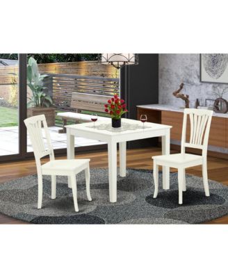 3-Piece Solid Wood Dining Set with Round Table and 2 Chairs