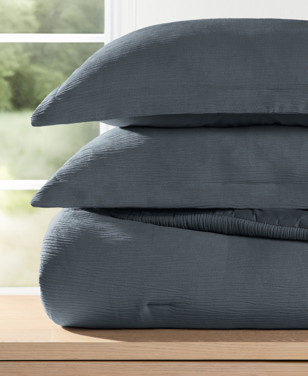 Ienjoy Home Cloud Weave Gauze 3-pc. Comforter Set, Full/queen In Blue
