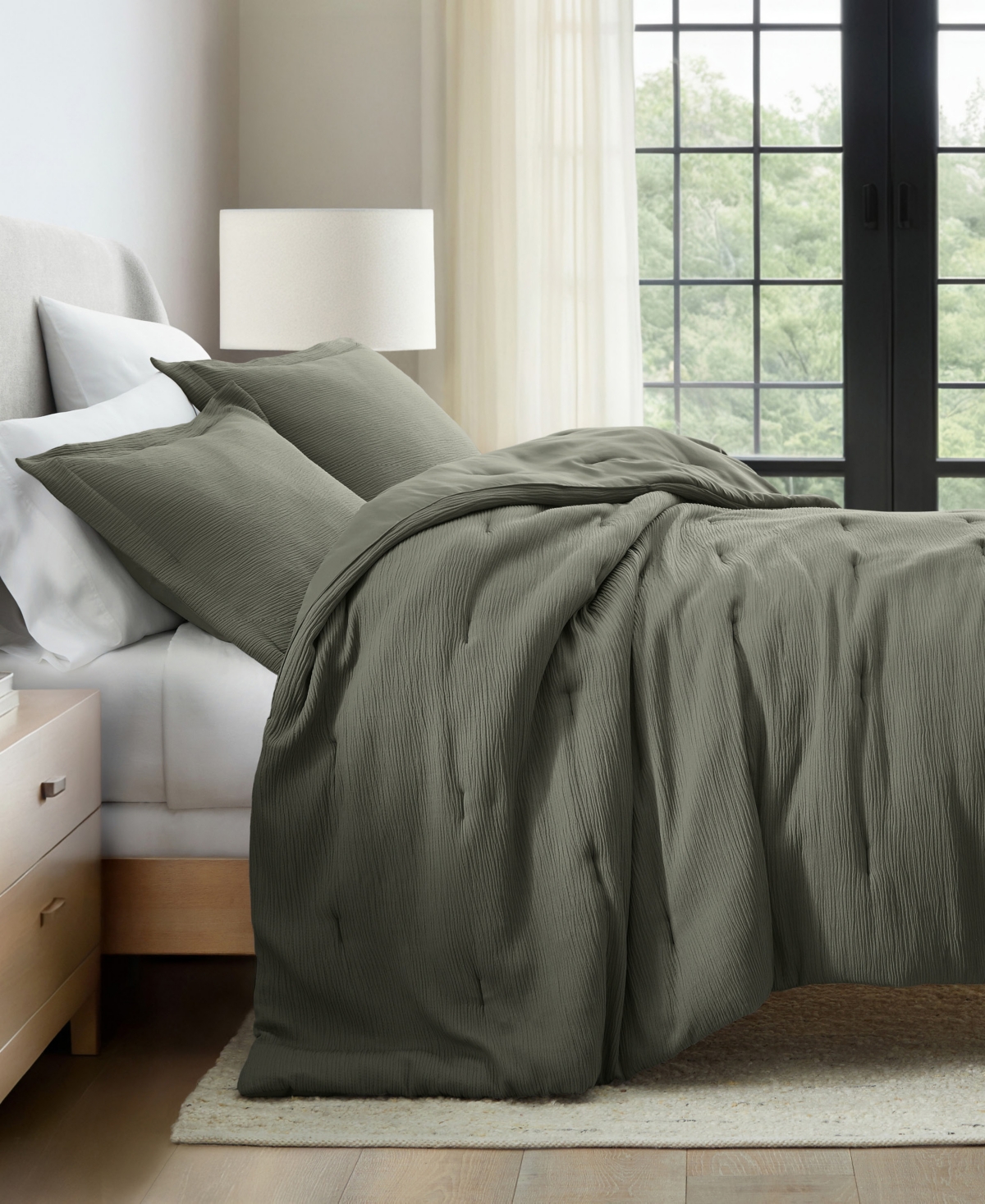 Ienjoy Home Cloud Weave Gauze 3-pc. Comforter Set, Full/queen In Green