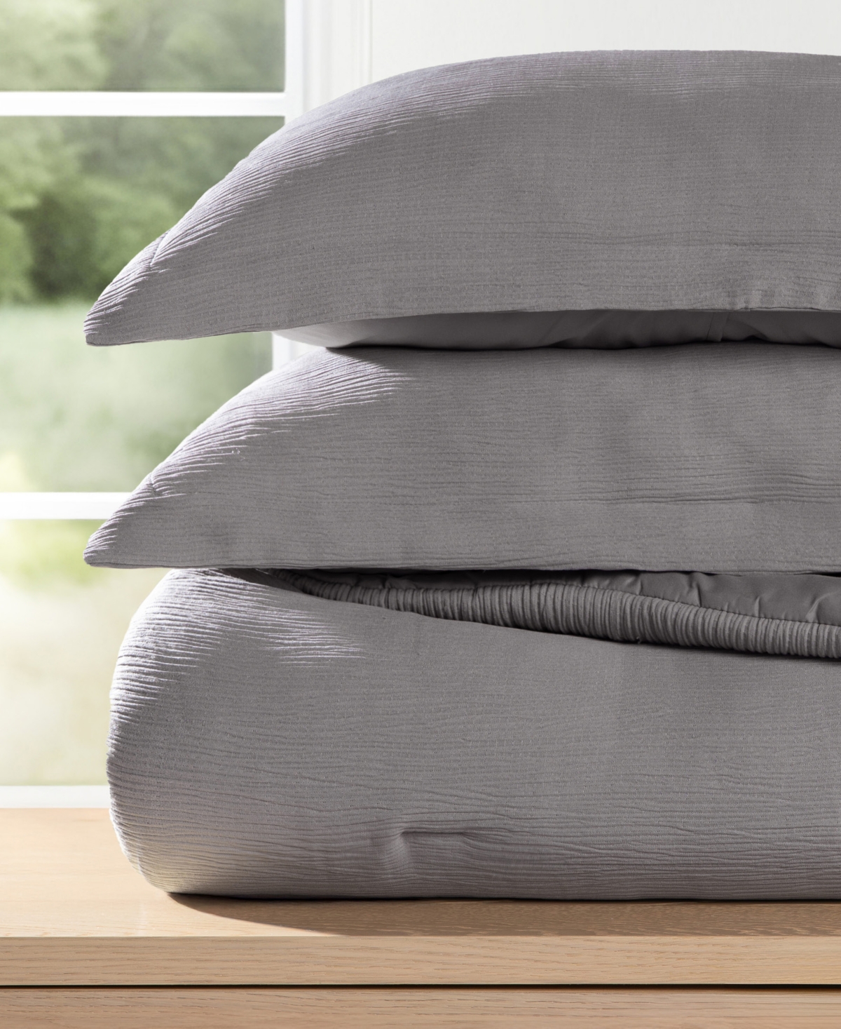 Ienjoy Home Cloud Weave Gauze 3-pc. Comforter Set, King/ California King In Gray