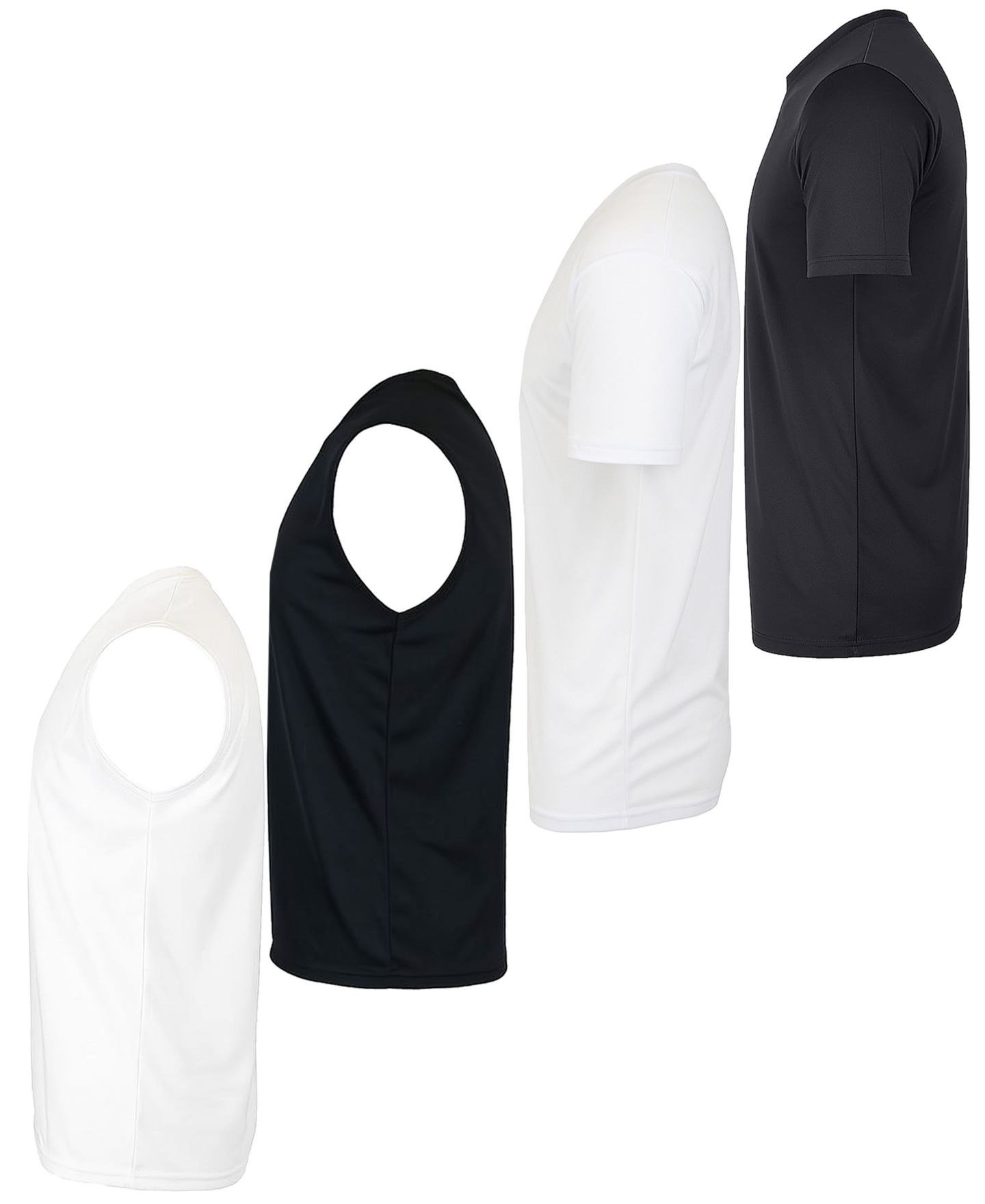 Мужские футболки Galaxy By Harvic 4-Pack Crewneck Regular Fit, цвет: Чёрный / Белый — фото 2