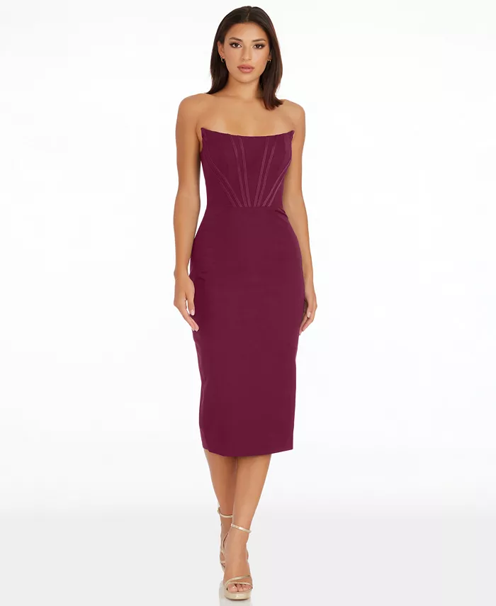 Women's Corset Strapless Midi Dress