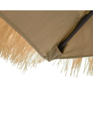 Garden Parasol Brown Polyester Large Foldable Garden Parasol
