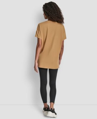 Women's Flocked Logo Drop Shoulder T-Shirt