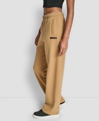 Women's Flocked Logo Boyfriend Open Leg Pants