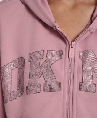 Women's Exploded Rhinestone Varsity Logo Full-Zip Hoodie