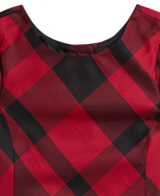 Girls' 2T-6X Plaid Short-Sleeve Dress