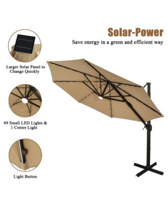 10 FT Luxury Square Cantilever Patio Umbrella, Navy Blue