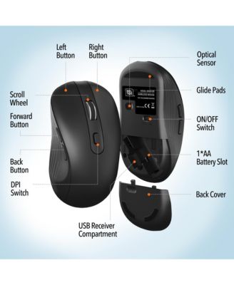 S8 Optical Wireless Mouse, 6 Buttons, 3 DPI Levels (DMS8-WB)