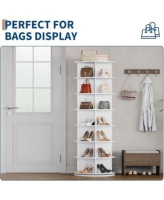 7 Tier Shoe Rack Tower, 360&amp;#xB0;Revolving Free Standing Spinning Shoe Organizer,Vertical Spinning Shoes Display,Rotate Shoes Closet Organization