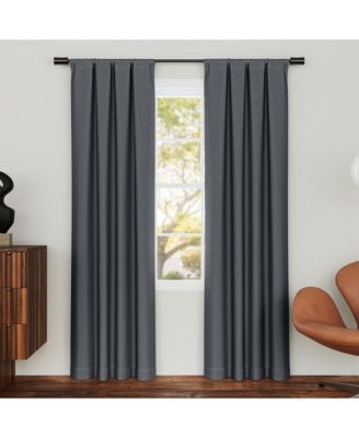 Parsons Herringbone Magnetic Closure 100% Blackout Rod Pocket Curtain Panel Pair