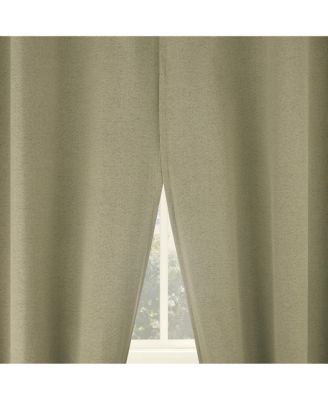 Parsons Herringbone Magnetic Closure 100% Blackout Rod Pocket Curtain Panel Pair