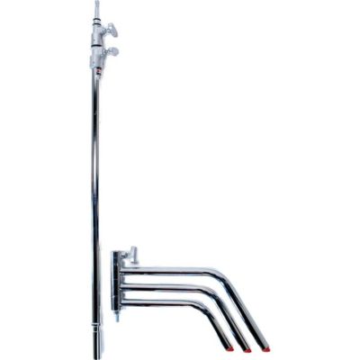 40" C+ Stand with Turtle Base, Grip Head and Arm, Chrome, 2-Pack, Bundle with Slinger L7 BigBag 2 Durable Case