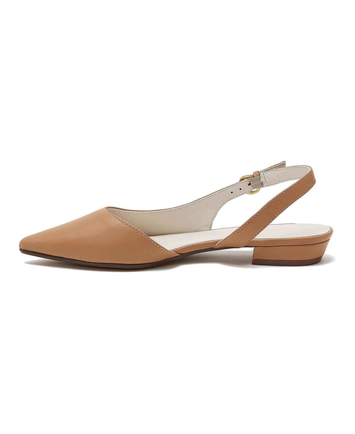 Женские туфли Lands' End Leather Slingback Low Heels, цвет: Миндальный бисквитный кожаный — фото 4