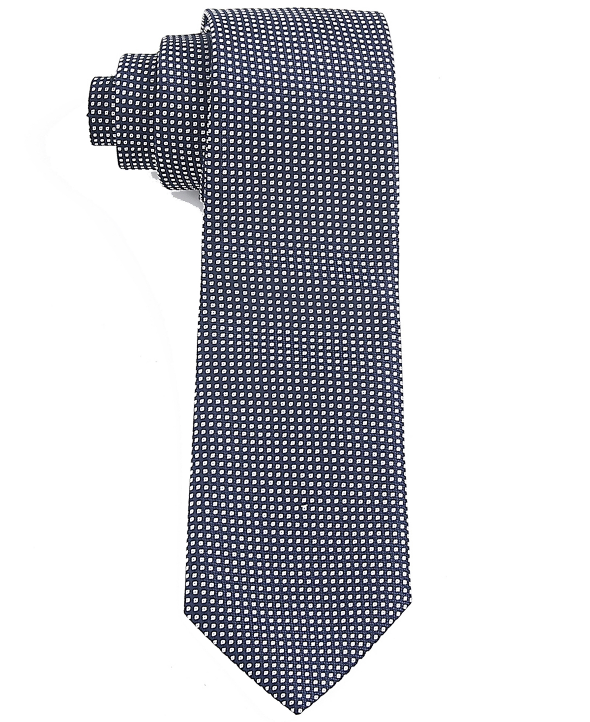 Tom Baine Men's Classic Pin Grid Pattern Tie In Blue