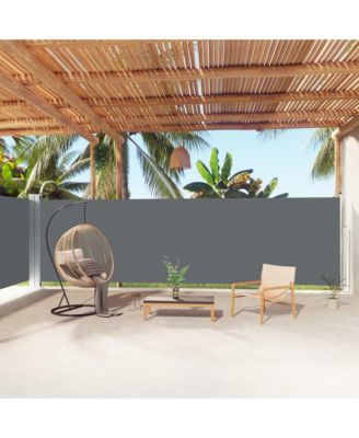 Side Awning Anthracite Polyester with PU coating, steel, aluminum