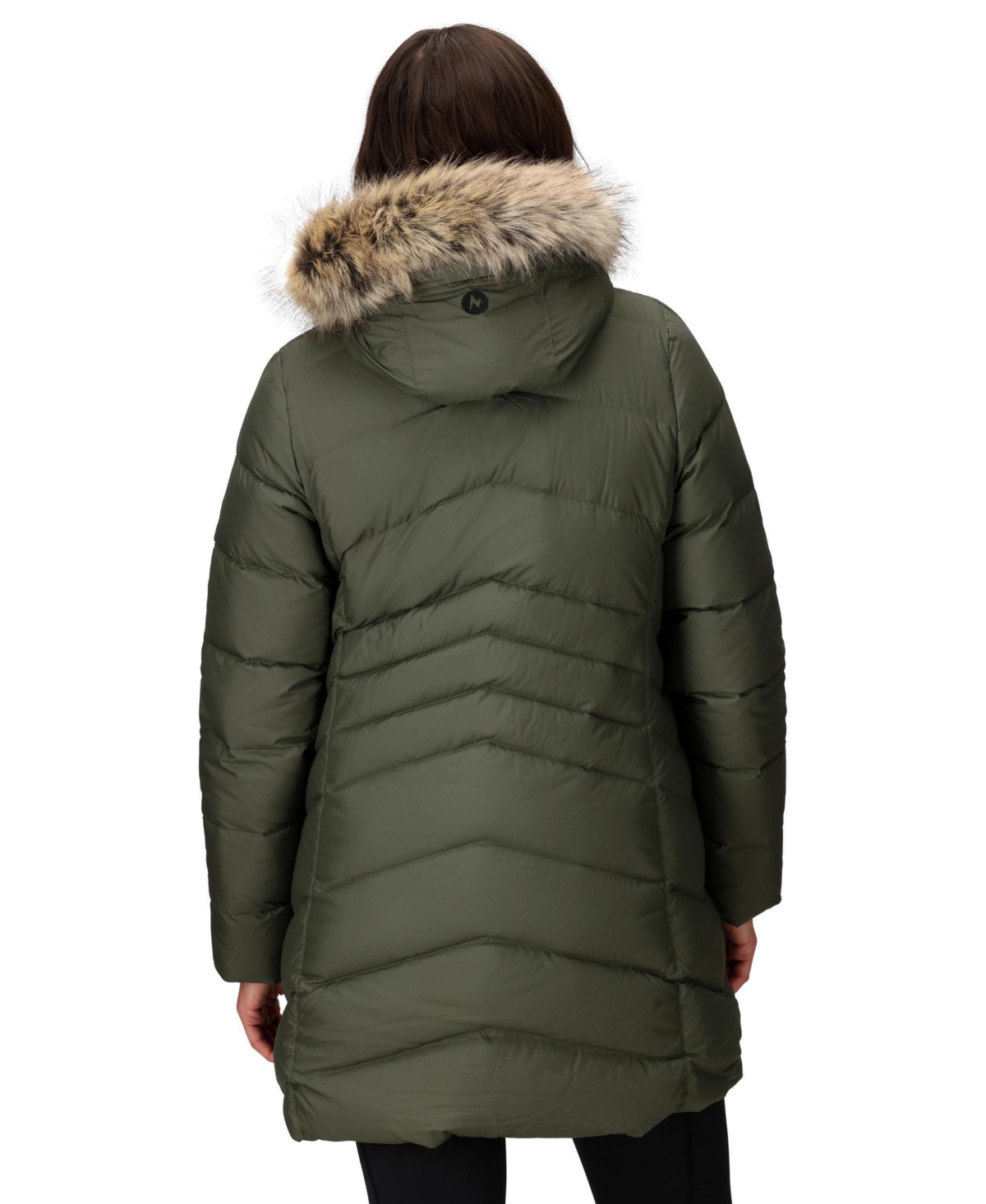 Marmot Women's Montreal Hooded Faux-fur-trim Coat In Green