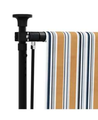 Outdoor Roller Blind Yellow and White Steel, Polyester