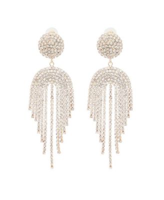 Women's Silver  Bling Cluster Drop Earrings
