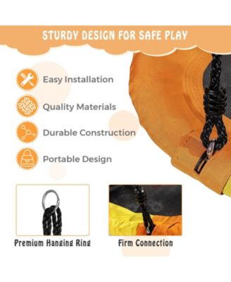 Saucer Tree Swing Surf Kids Outdoor Adjustable Oval Platform Set with Handle-Color