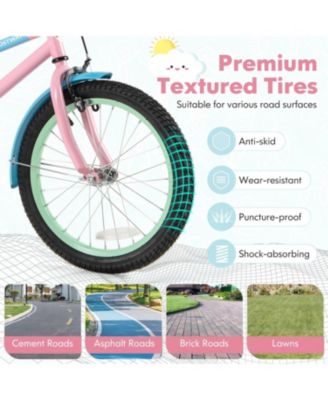 Kids Bike with Adjustable Handlebar and Saddle Pink-18 Inches