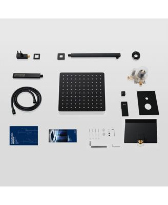 Wall Mount High Pressure 10&amp;#x22; Rain Shower Head and Handheld Spray with Tub Faucet and Valve