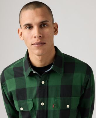 Men's Relaxed-Fit Long-Sleeve Button-Front Worker Shirt