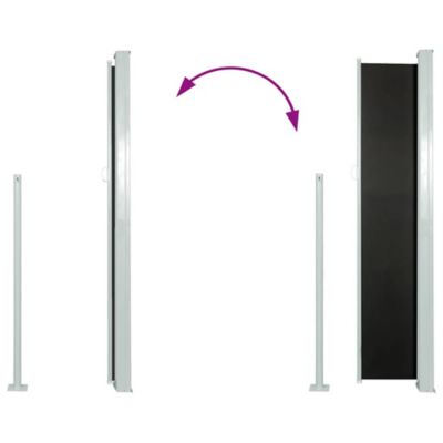 Side Awning Black Steel frame, 100% polyester with PU coating