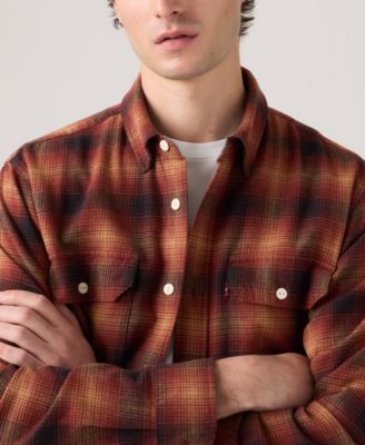 Men's Relaxed-Fit Long-Sleeve Button-Front Worker Shirt