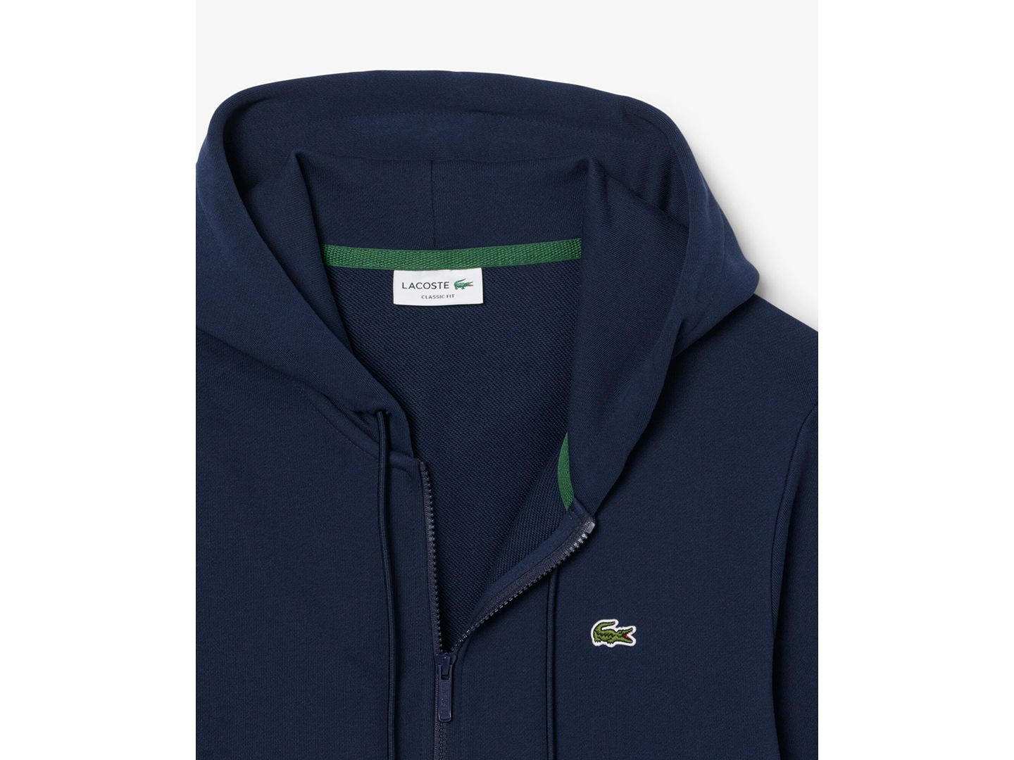 Мужское худи Lacoste Zip-Up Fleece, цвет: Синий — фото 6