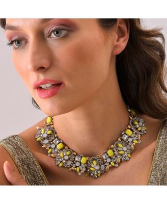 Women's Yellow  Stone Cluster Necklace
