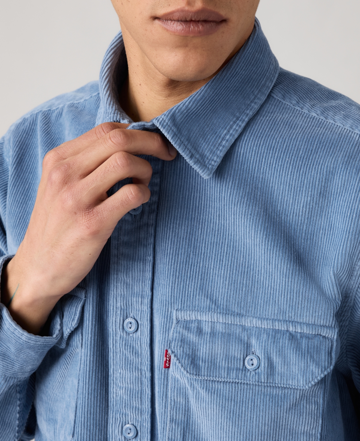 Levi's Men's Relaxed Fit Long Sleeve Button Front Worker Shirt In Blue