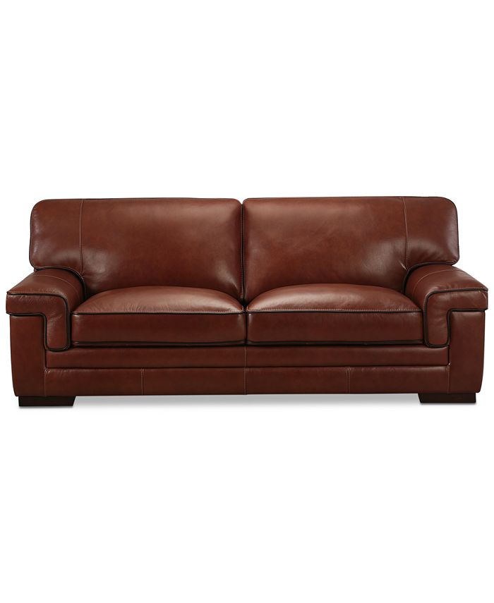 Furniture Myars 91" Leather Sofa, Created for Macy's Macy's