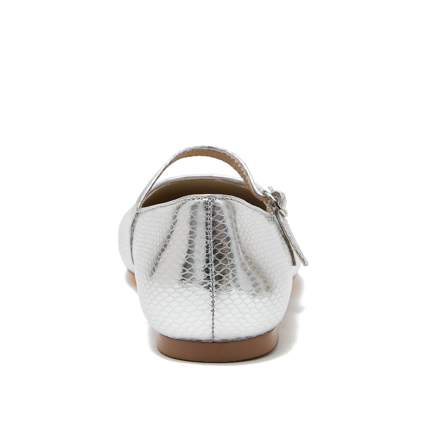Женские балетки Lands' End Classic Metallic Mary Jane Flats, цвет: Серебряный — фото 3