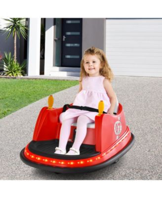 12V Electric Kids Ride On Bumper Car with Flashing Lights for Toddlers-Red