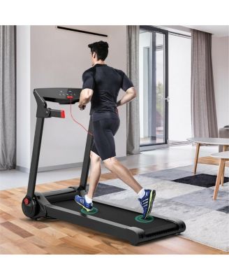3HP Electric Folding Treadmill with Bluetooth Speaker-Red