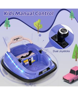 12V Kids Bumper Car Ride on Toy with Remote Control and 360 Degree Spin Rotation-Purple