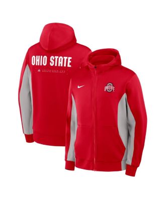 Nike - Men's Scarlet/Gray Ohio State Buckeyes Dri-FIT Game Full-Zip Hoodie Jacket
