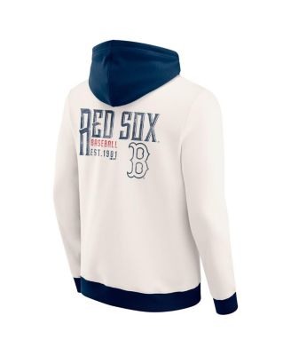 Men's Cream Boston Red Sox Polar Fleece Full-Zip Hoodie