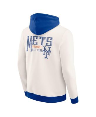 Men's Cream New York Mets Polar Fleece Full-Zip Hoodie