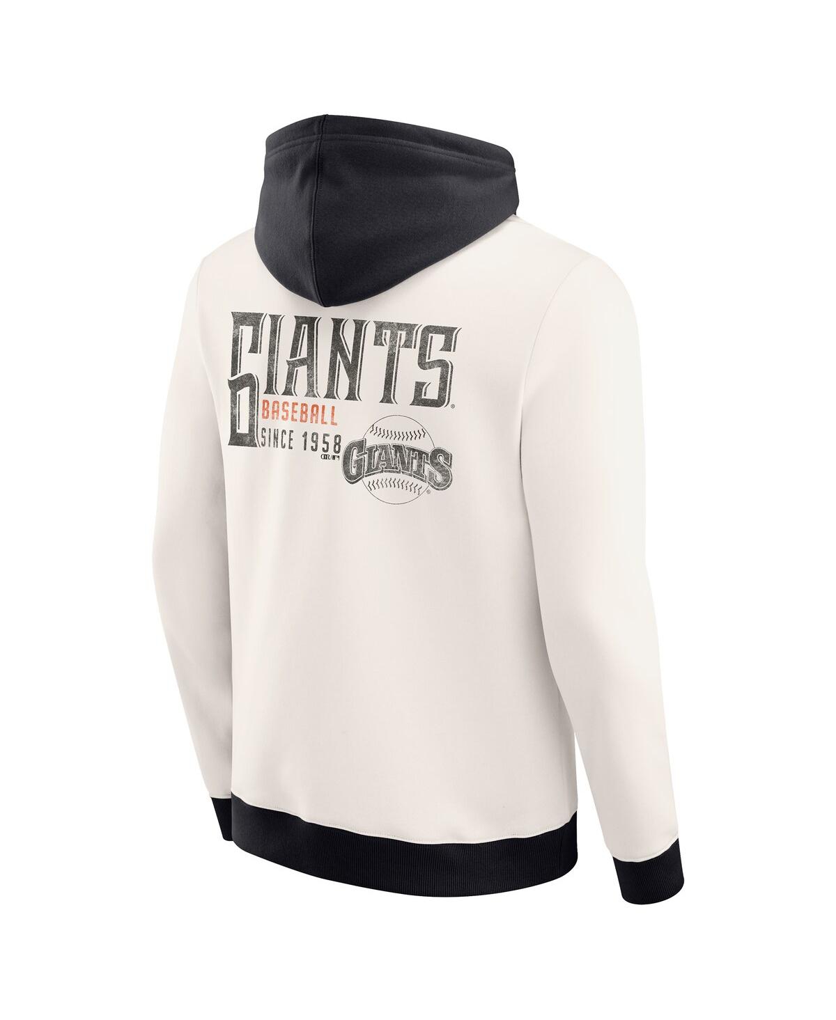 Fanatics Men's Cream San Francisco Giants Polar Fleece Full-zip Hoodie In Black