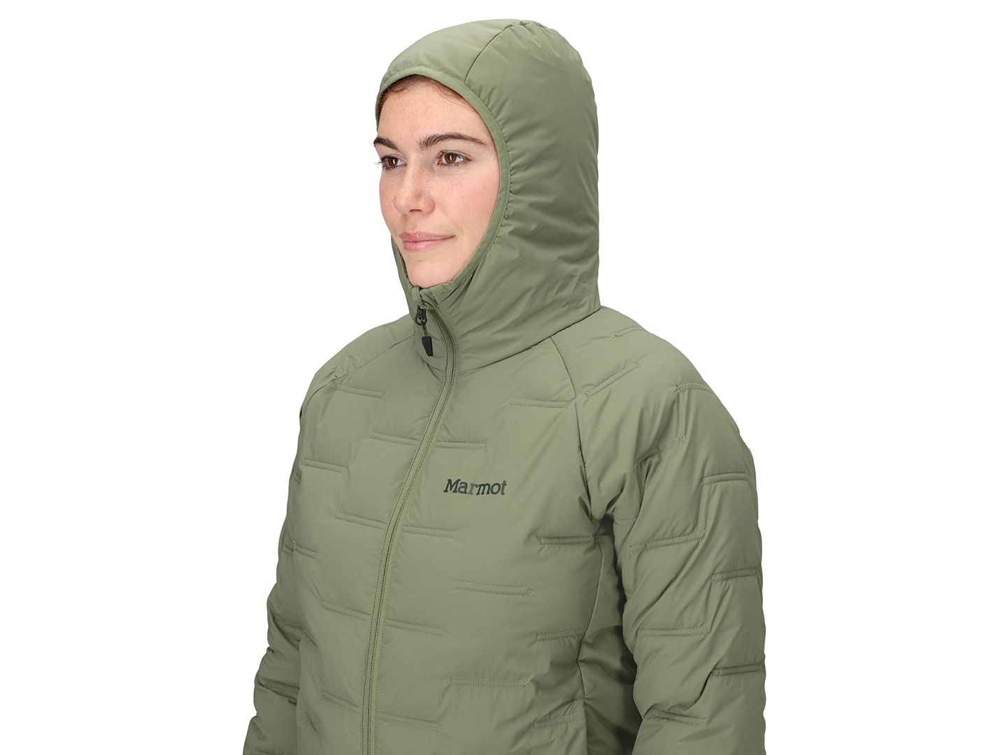 Женские куртки Marmot WarmCube® Active Novus Hoody, цвет: Оливковый — фото 3