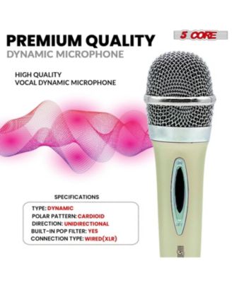 XLR Microphone Dynamic Mic Karaoke Singing Studio Mics Handheld Microfono - PM 286 WH
