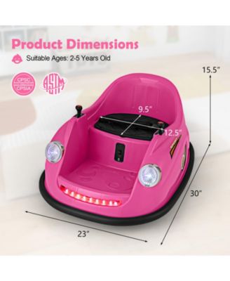 12V Electric Kids Ride on Bumper Car Battery Powered Bumping Car with Remote Control-Pink