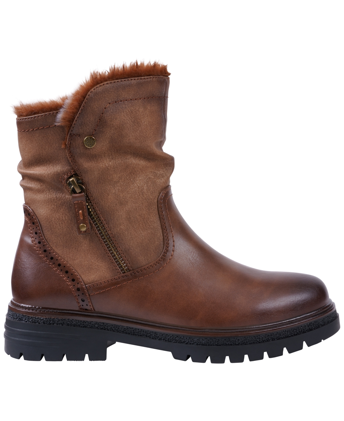 Gc Shoes Martin Faux Fur Lined Bootie In Brown